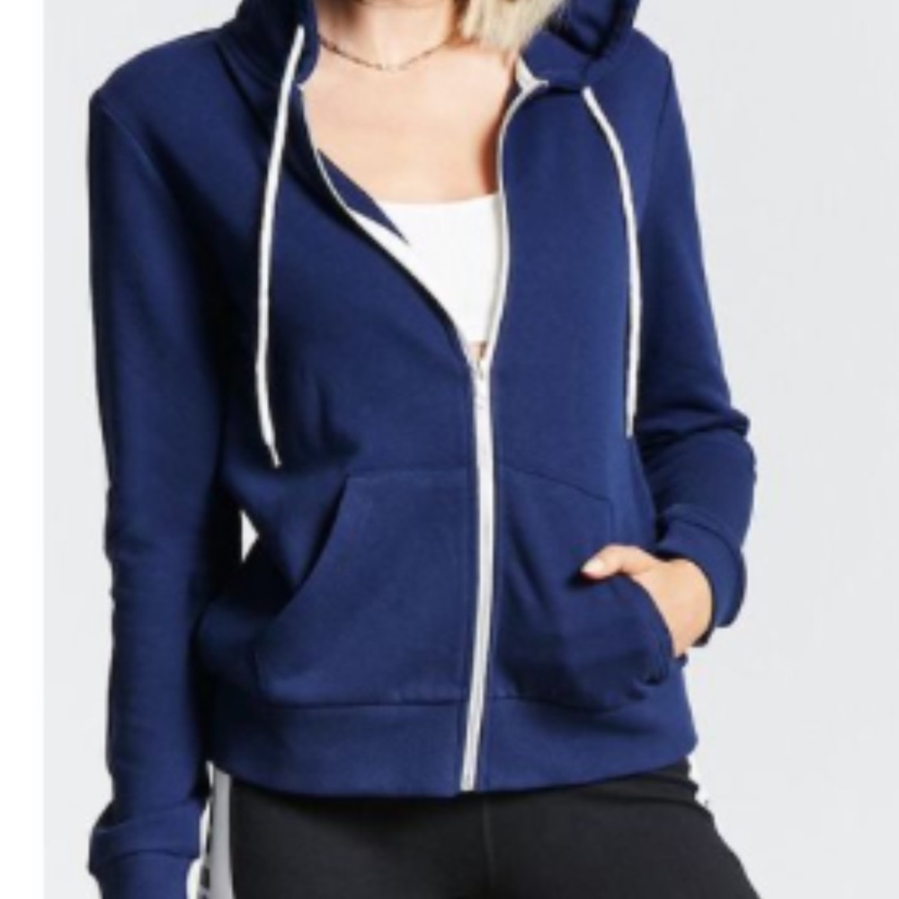 Forever 21 Navy Blue Zip Up Hoodie